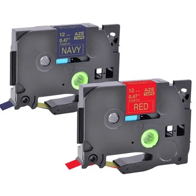 Cinta de satén envoltura de regalo 2 piezas para Brother TZe TZ RW34 RN34 dorada sobre rojo/azul Foto 1 de 4