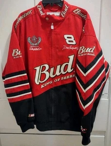 Vintage Chase Authentics NASCAR Dale Earnhardt Jr Bud King of Beers Jacket XL - Picture 1 of 13
