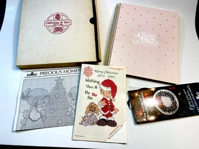 Precious Moments Cross Stitch Pattern BooksSpiral  & Small Booklet Merry Christt - Image 1 of 4