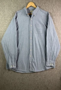 LL Bean Blue Light Wash Chambray Button Down Workwear Chore Shirt 2XLT Men - Picture 1 of 8