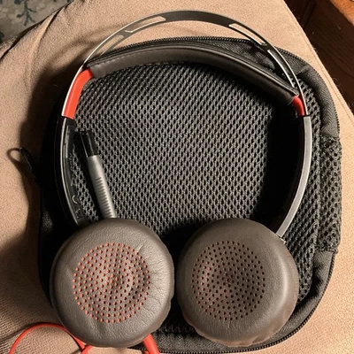 Plantronics C5200 PLT Poly Blackwire USB Wired Headset Headphones Black/Red - Image 1 of 4