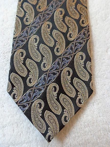 KISS MENS TIE BLACK BLUE GOLD 4 X 59 NWOT - Picture 1 of 4