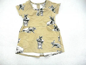 Infant Girls Art & Eden 4-Way-Stretch Mini Tan Bunny Dress Size 9/12 Months - Picture 1 of 3