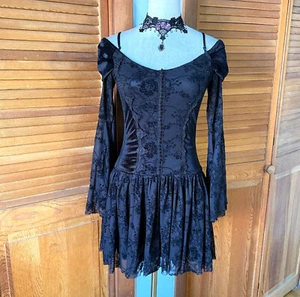 Vestido Gótico Victoriano EGL Lolita Dark Fairycore Princesa de la Oscuridad M - Imagen 1 de 12