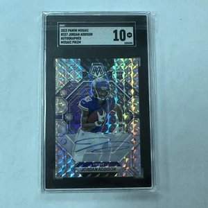 2023 Panini Mosaic Jordan Addison Silver Prizm Mosaic Autograph Rookie - SGC 10 - Picture 1 of 2