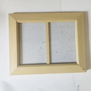 Home Decor Natural Wooden Collage Picture Frame Holds TWO Photo 4x6 Bright BEIGE - Picture 1 of 4