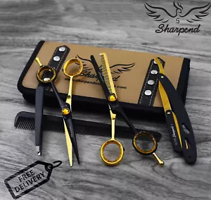 Professional Barber Hair Cutting Thinning Scissors Shears Set Hairdressing Salon - Picture 1 of 6