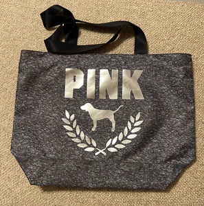 Victoria’s Secret PINK 2021 Black Friday grau metallic Reißverschluss oben Beuteltasche Tasche – gebraucht, in einwandfreiem Zustand - Bild 1 von 8
