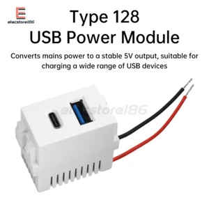 5X Type 128 USB Power Module 220V 5V 2.1A Dual Port USB+Type C Charging Socket - Bild 1 von 17