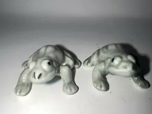 2 kleine Mini Frösche Figuren aus Keramik - Bild 1 von 5