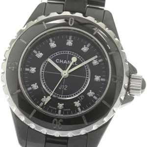 CHANEL J12 H1625 Black ceramic 33mm 12P diamond Quartz Ladies Watch_867744 - Picture 1 of 6