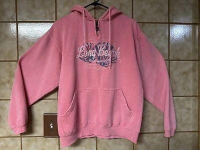 Sudadera con Capucha Austins Ink Rosa Larga Playa, Wa Gráfica Beachcore Vacationcore, Talla Pequeña Foto 1 de 4