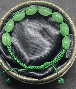 Pulsera Natural Verde Piedra Preciosa Ágata Hecho a Mano Alta Calidad Ajustable - Imagen 1 de 12