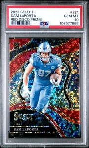 2023 PANINI SELECT SAM LAPORTA RED DISCO PRIZM ROOKIE REFRACTOR 46/49 PSA 10 - Picture 1 of 3