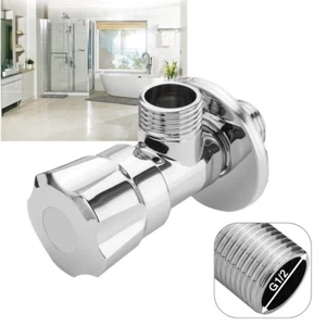 Válvula de parada de agua de ángulo de 1/2" macho G1/2 rosca baño inodoro ducha plomería - Imagen 1 de 15