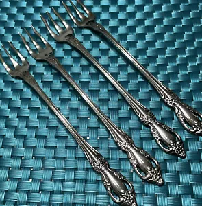 4 Oneida Raphael Distinction Deluxe HH Edelstahl Cocktailgabeln Posten Besteck Vintage - Bild 1 von 8