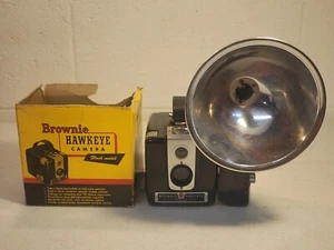 Vintage 1950's Kodak Brownie Hawkeye Camera Flash Model With Box Untested READ - Picture 1 of 10