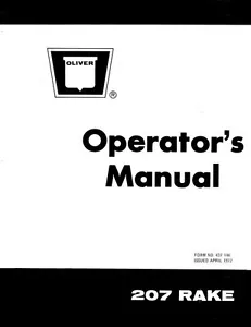 Manual de operadores de rastrillo OLIVER 207 - Imagen 1 de 1