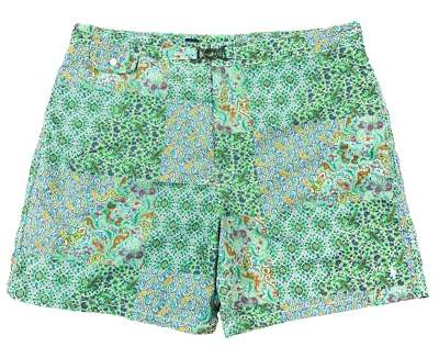 Bañador Polo Ralph Lauren Vintage Hombres 40 Verde Paisley Patchwork Hebilla RARA Foto 1 de 4