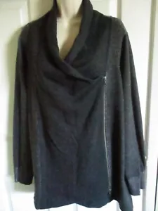 SZ 2X Eileen Fisher CHAR Asymmetrical Zip Cardigan - Picture 1 of 3