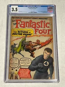 FANTASTIC FOUR 10 CGC 3.5 THIRD APPEARANCE DOCTOR DOOM!!! - Picture 1 of 3