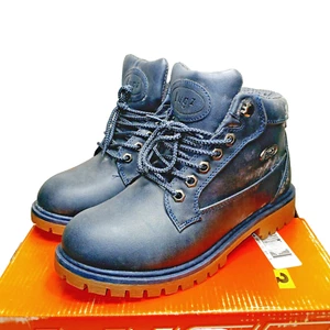 LUGZ womens Mid Mantle lace up low block boots shoe size 7 M Navy Blue NEW - Picture 1 of 6