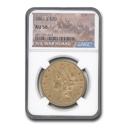 1863-S $20 Liberty Gold Double Eagle AU-50 NGC - SKU#166523 Cover