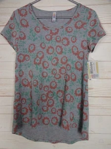 Top floral gris T clásico para mujer Lularoe talla XXS NUEVO CON ETIQUETAS - Imagen 1 de 3