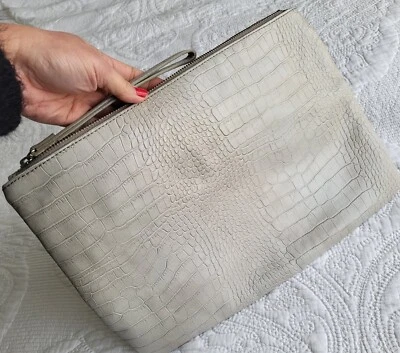 Banana Republic Large Oversized Clutch Bag Leather mock croc - Image 1 of 3