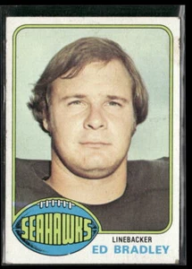 Tarjeta de fútbol americano Ed Bradley 1976 Topps #147 Seattle Seahawks - Imagen 1 de 2