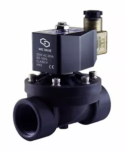 1 Zoll Kunststoff Elektrischer Magnet Luft Wasser Null Differentialventil 220V AC NC - Bild 1 von 4