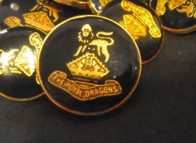 Vintage 12 The Royal Dragons  Buttons,Navy,Marines,for Uniform,Coat, etc. - Image 1 of 4