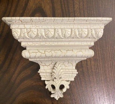 Винтажная полка для настенного бра с золотой подложкой и трещинами антикварная отделка смола - Изображение 1 из 4