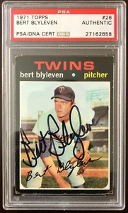 BERT BLYLEVEN SIGNED 1971 TOPPS BASEBALL CARD PSA RC AUTO AUTOGRAPHED TWINS HOF - Picture 1 of 1