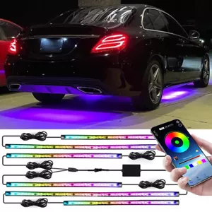 For Mercedes Benz LED Car Interior RGB Strips Lights + RGB Underglow Body Lights - Foto 1 di 12