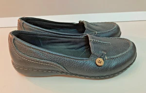 Clarks Halbschuhe schwarz flache elegante Schuhe, Obermaterial Leder, Größe 8,5 W - Bild 1 von 5