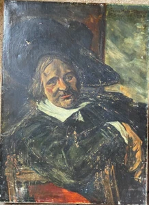 Oil Painting After Franz Neck Sign K.Schirner 1923 Portrait Nobleman With Hat - Picture 1 of 7