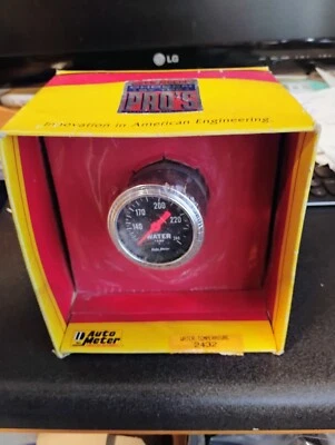 NOS Auto Meter 2432 Traditional Chrome Mechanical Water Temp Gauge 120-240F 2" - Image 1 of 4