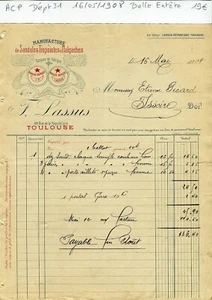 Dépt 31 - Toulouse 48 Rue de la République - Belle Entête d'une Manufacture 1908 - Picture 1 of 1