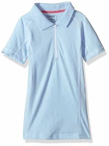 Cherokee Girls' Uniform-Jersey Polo Zip Plaquet Size 6X Lt Blue - Picture 1 of 1