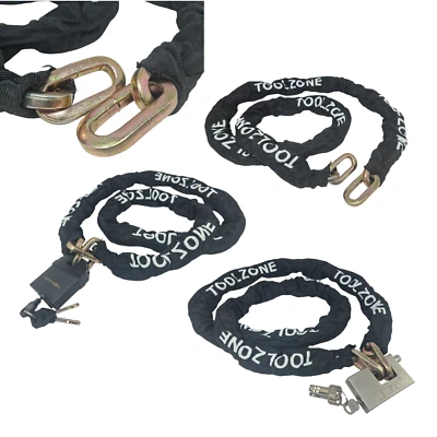 Heavy Duty Bike Chain & Lock Bicycle Security Padlock Motorcycle Motorbike Lock - Image 1 of 4