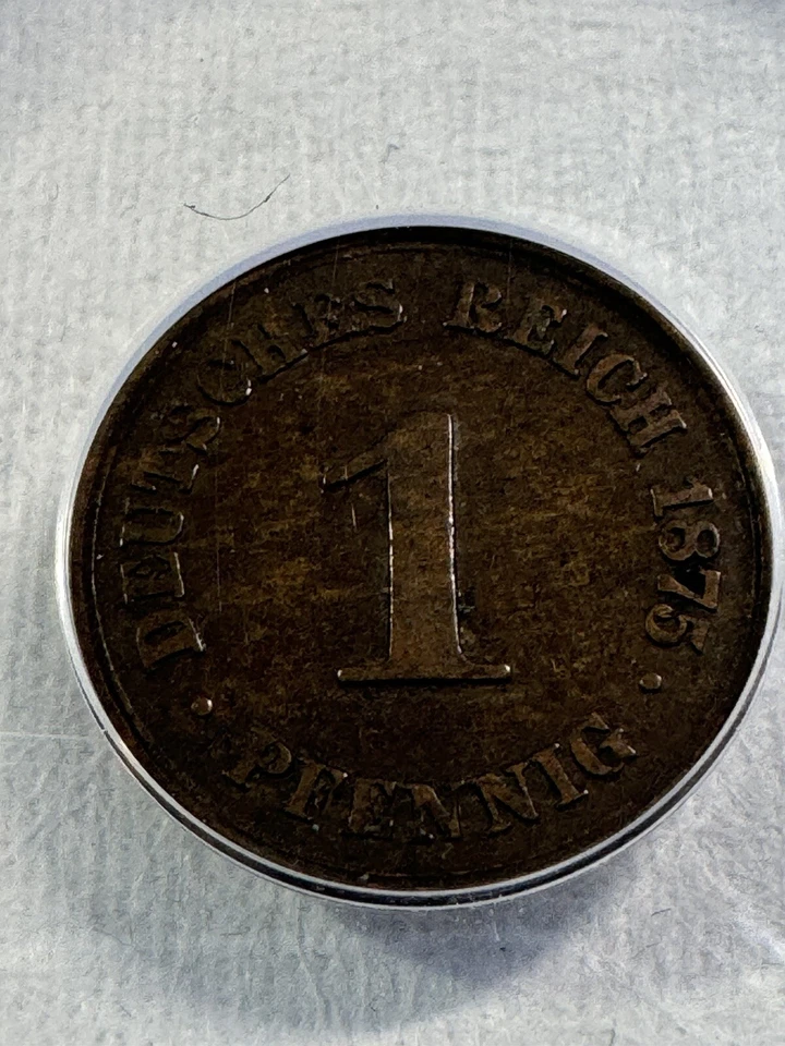 1875-B Germany Empire 1 Pfennig Graded VF 25 by ANACS - Image 1 of 4