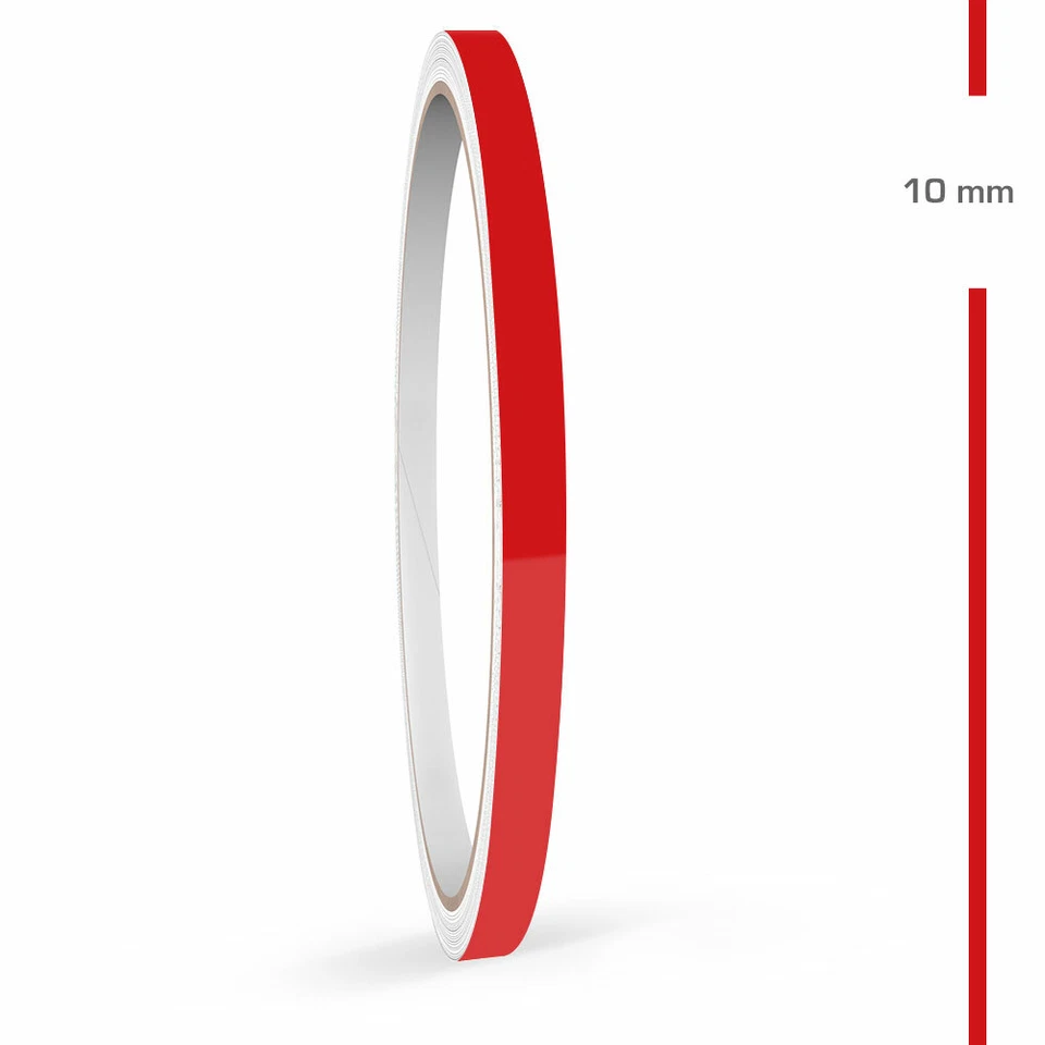 Zierstreifen 10mm 10 Meter Rot Glänzend RAL 3002 Glanz Auto Boot Motorrad WoMo - Bild 1 von 4