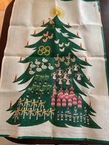 Vintage hand painted needlepoint canvas. 12 Days of Christmas 39”x26” - Picture 1 of 7