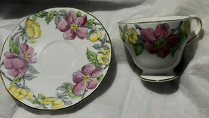 Taza de té y platillo vintage Salisbury Fine Bone China English Ftd rosa 'Adrian'  - Imagen 1 de 7