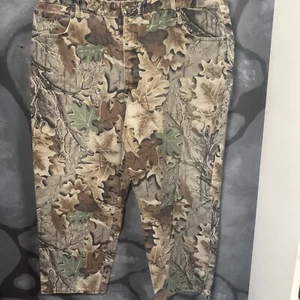 Vintage Cabelas Pants Mens 44 Camo Advantage Timber Faded Denim Jeans - Picture 1 of 5