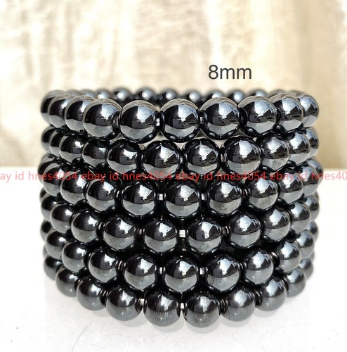 VALENTINO Lotto all'ingrosso 6 pz Braccialetto Stretch Guarigione Cristallo Ematite Naturale 8mm 7 5