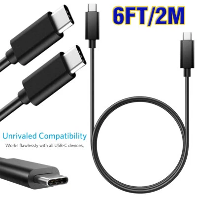 6FT USB-C to USB-C Fast Charging Data SYNC Cable For LG G7 V30 V40 V60 ThinQ 5G - Image 1 of 4