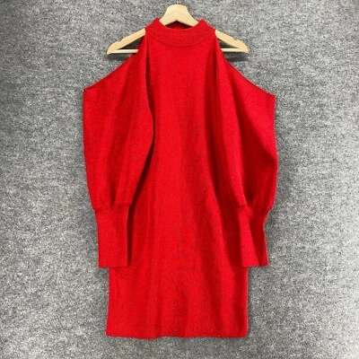 New INC International Concepts Dress Women M Medium Red Shift Short Crew Neck - Image 1 of 4