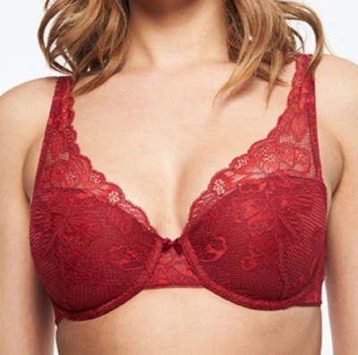 Chantelle Molitor Convertible Bra in Claret Red Lace Size 32DD C26310 - Image 1 of 4